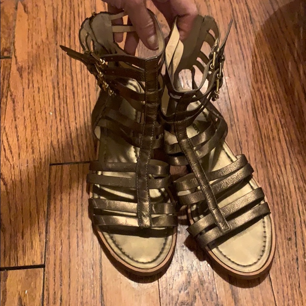 Metallic bronze gladiator sandal Banana Republic